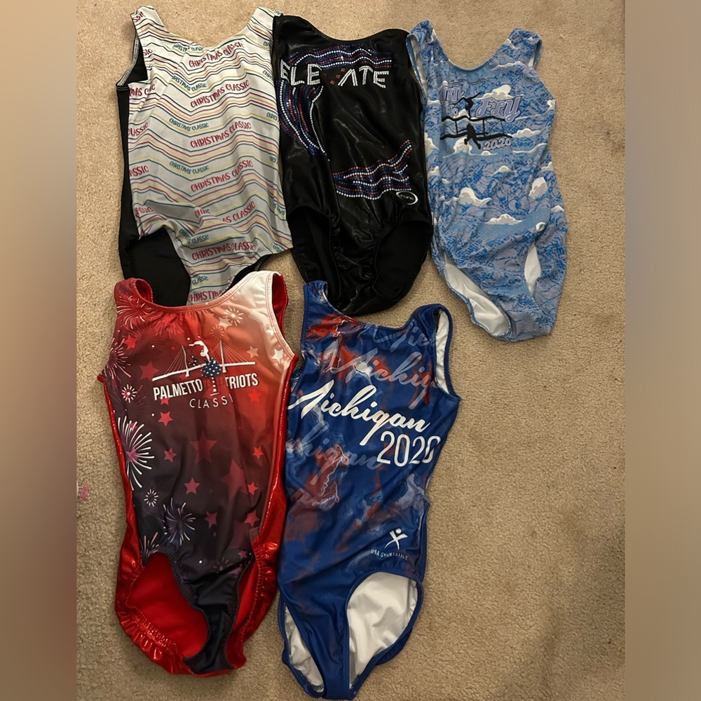 5 adult xs gymnastics leotards